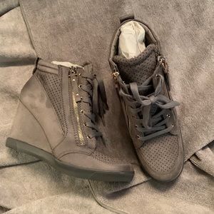 Grey Wedge, Ankle Booty, Boot Shoes